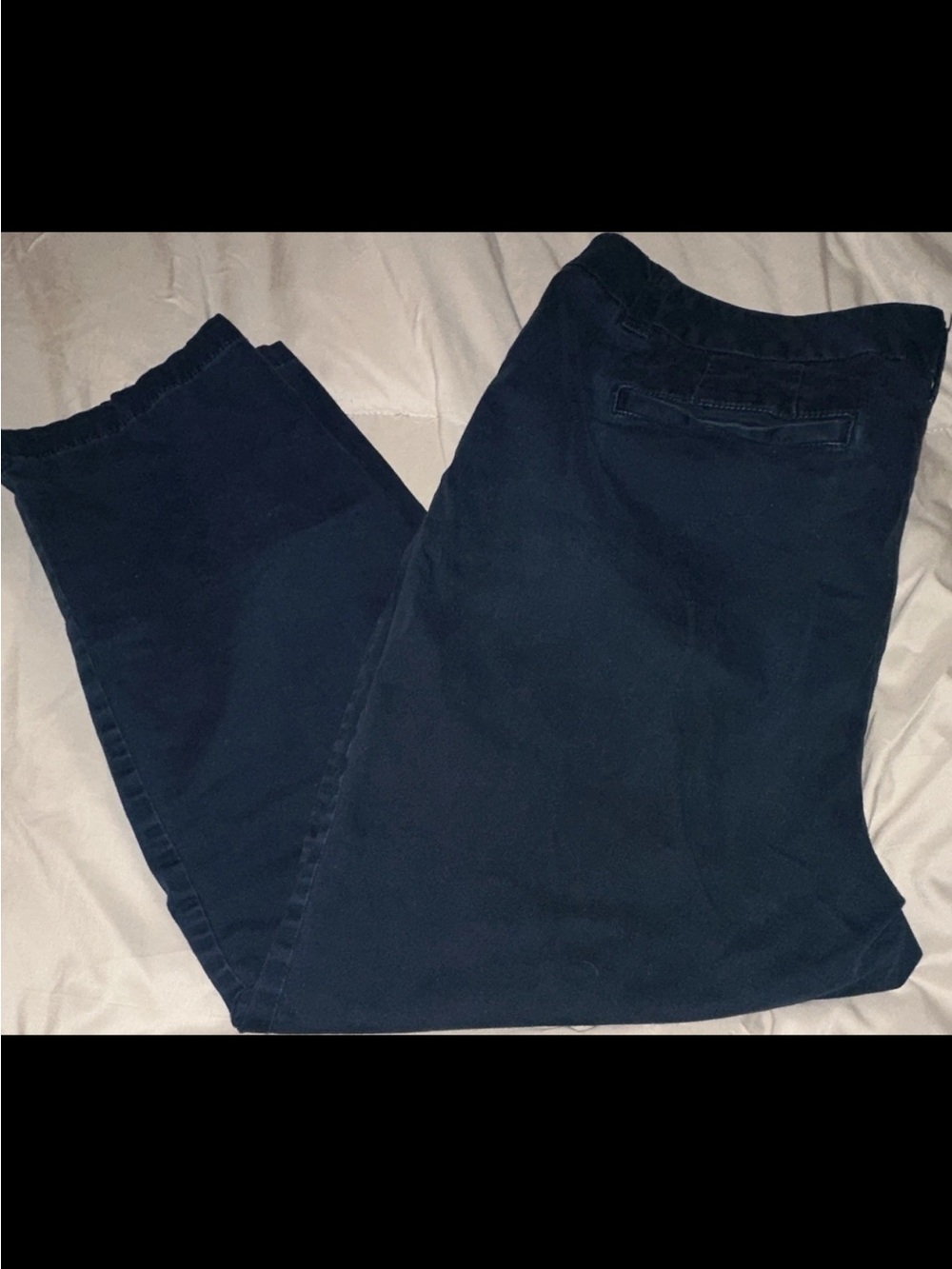 Navy Straight-Leg Ankle Pants